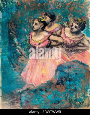 Edgar Degas, drei Tänzer in rotem Kostüm, Pastellzeichnung, 1896 Stockfoto