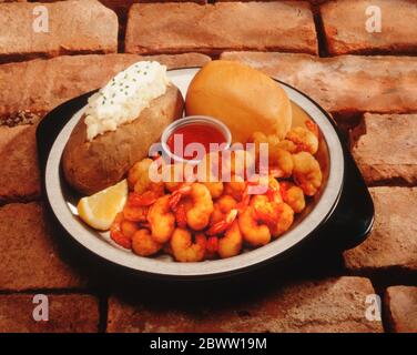 Paniertes Abendessen Mit Garnelen Stockfoto