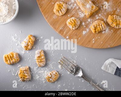 Hausgemachte Kürbis Gnocchi Pasta Stockfoto