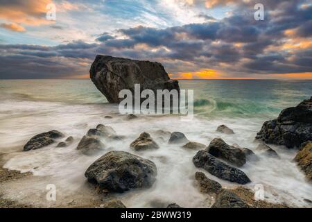 Italien Ligurien Varigotti - Malpasso Beach Stockfoto