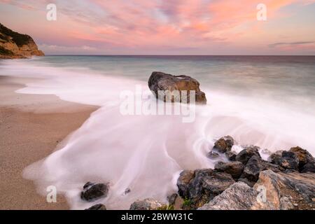 Italien Ligurien Varigotti - Malpasso Beach Stockfoto