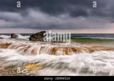 Italien Ligurien Varigotti - Strand Aand Riviera di Ponente Stockfoto