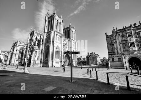 Bristol Cathedral in Bristol, England Stockfoto