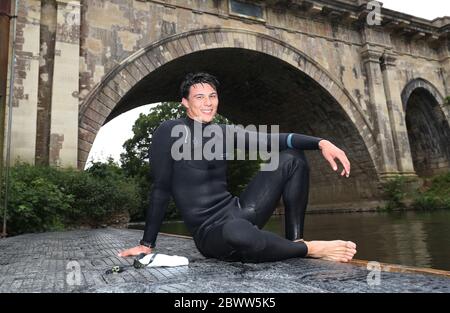 Joe Choong aus Großbritannien und dem Team GB trainieren im Fluss Avon unter Dundas Aqueduct während einer Trainingseinheit in Bath. Ausgabedatum: Mittwoch, 3. Juni 2020. Foto-Kredit sollte lauten: David Davies/PA Wire Stockfoto