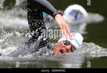 Joe Choong aus Großbritannien und dem Team GB trainieren im Fluss Avon unter Dundas Aqueduct während einer Trainingseinheit in Bath. Ausgabedatum: Mittwoch, 3. Juni 2020. Foto-Kredit sollte lauten: David Davies/PA Wire Stockfoto