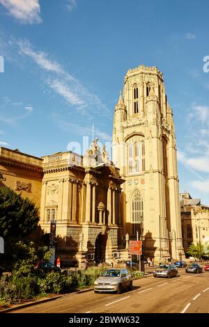 Wills Memorial Building an der Park Street, Queens Road, Bristol, England Stockfoto