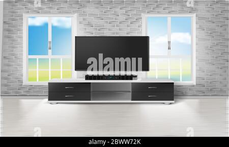 Mock-up-Illustration der Unterhaltung im Wohnzimmer Stock Vektor