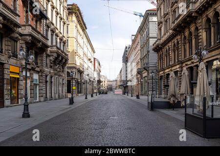 Italien, Mailand, Piazza Cordusio während des COVID-19 Ausbruchs Stockfoto