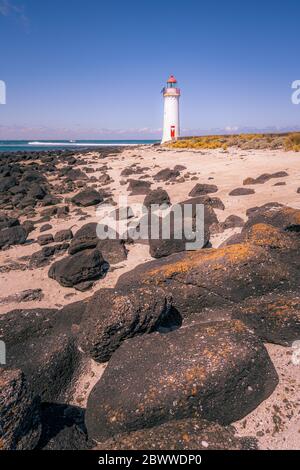 Port Fairy Leuchtturm, Victoria, Australien Stockfoto