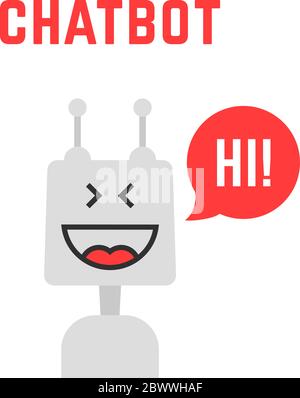 Silber einfacher Chatbot Roboter wie Assistent Stock Vektor