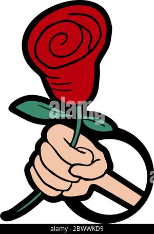 Rotes Blumensymbol Stock Vektor