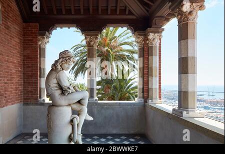 Italien, Genua. Statue von Christoph Kolumbus jung. Stockfoto