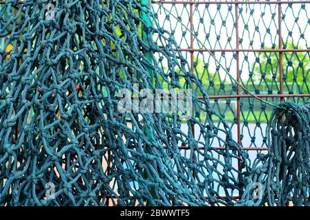 Knoten Seil Sicherheitsnetz am Futsal Feld. Stockfoto