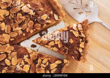 Mandeltarte mit frischem Rücken Stockfoto