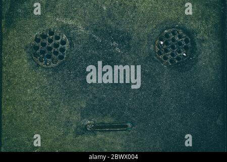 Drainageseite in der Roboterseite schließen. Stockfoto