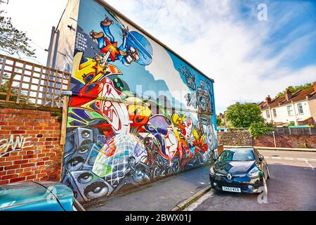 Wandbild im Duke of York Pub in Bristol, England Stockfoto