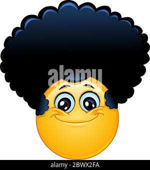 Emoticon mit Afro-Haar Stock Vektor