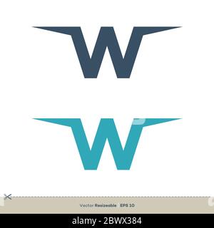 Buchstabe W Logo Vorlage Illustration Design. Vektor EPS 10. Stockfoto