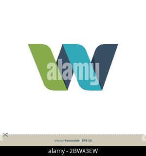 Buchstabe W Logo Vorlage Illustration Design. Vektor EPS 10. Stockfoto