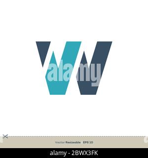 Buchstabe W Logo Vorlage Illustration Design. Vektor EPS 10. Stockfoto