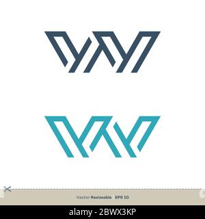 Buchstabe W Logo Vorlage Illustration Design. Vektor EPS 10. Stockfoto