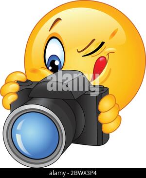 Emoticon nimmt ein Foto auf Stock Vektor