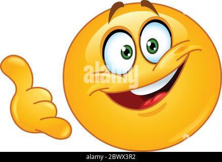 Emoticon macht eine Rufanruf-Geste Stock Vektor