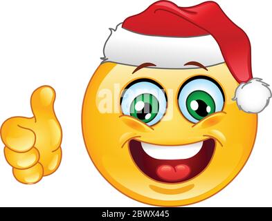 Weihnachten Emoticon mit Daumen nach oben Stock Vektor