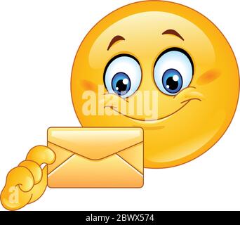 Emoticon mit Umschlag Stock Vektor