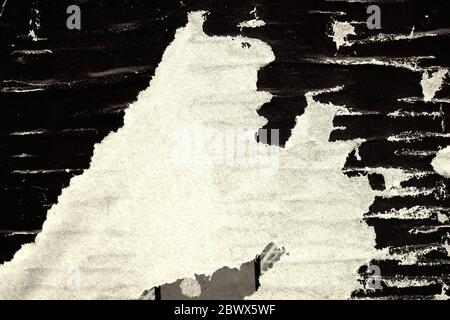 Alte leere zerrissene Poster Texturen Hintergründe Grunge zerknittert Papier vintage Collage Plakate leeren Raum für Text Hintergrund Oberfläche Stockfoto