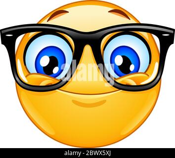 Fröhliches Emoticon mit Sonnenbrille Stock Vektor