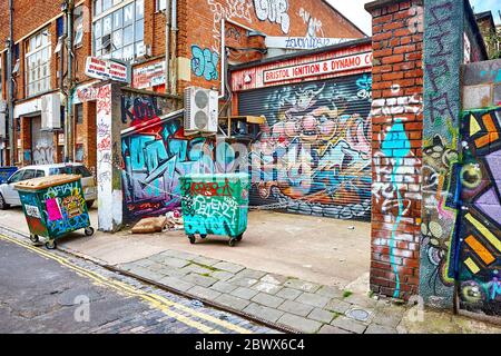 Stokes Croft Wandtapeten in Bristol, Großbritannien, England Stockfoto