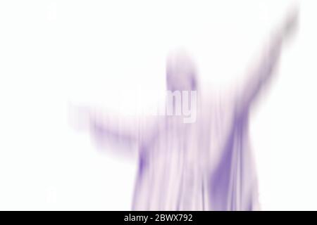 Abstrakt Blurred Blue Jesus Hintergrund, geeignet für Religion und Geist Konzept. Stockfoto