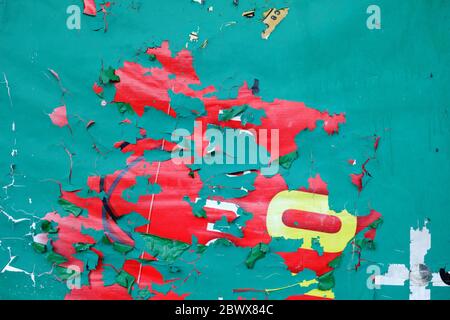 Verwitterte Grüne Leinwand Textur Hintergrund. Stockfoto