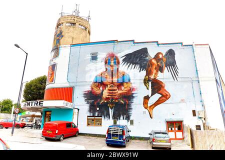 Kletterzentrum Wall Mural in Bristol, Großbritannien, England Stockfoto