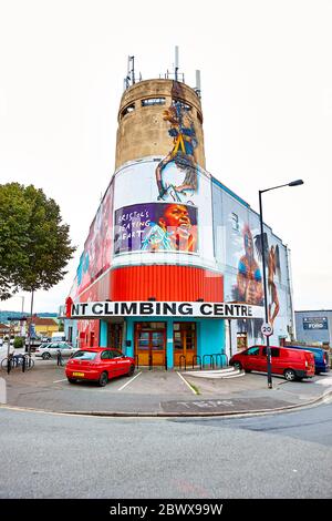 Kletterzentrum Wall Mural in Bristol, Großbritannien, England Stockfoto