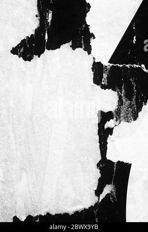 Alte leere zerrissene Poster Texturen Hintergründe Grunge zerknittert Papier vintage Collage Plakate leeren Raum für Text Hintergrund Oberfläche Stockfoto
