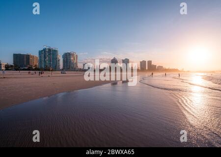 Sonnenuntergang bei Tweed Heads, Australien Stockfoto