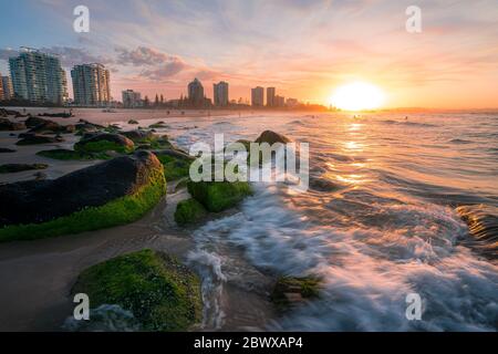 Sonnenuntergang bei Tweed Heads, Australien Stockfoto