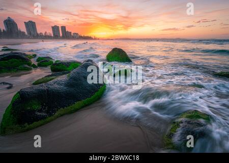 Sonnenuntergang bei Tweed Heads, Australien Stockfoto