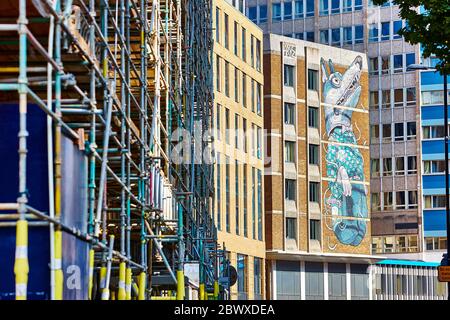 Street Art on Nelson Street, Bristol von Mr Aryz, Bristol, Großbritannien, England Stockfoto