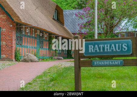 Rathaus oder Rathaus des Künstlerdorfes Worpswede, Künstlerdorf Worpswede, Kreis Osterholz, Niedersachsen, Deutschland Stockfoto