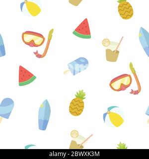 Sommerliches nahtloses Muster. Vektorgrafik Stock Vektor