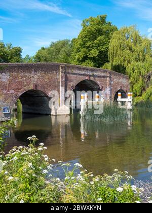 Spring Time Landscape, Sonning Bridge, Themse, Sonning, Reading, Berkshire, England, Großbritannien, GB. Stockfoto