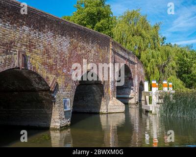 Spring Time Landscape, Sonning Bridge, Themse, Sonning, Reading, Berkshire, England, Großbritannien, GB. Stockfoto