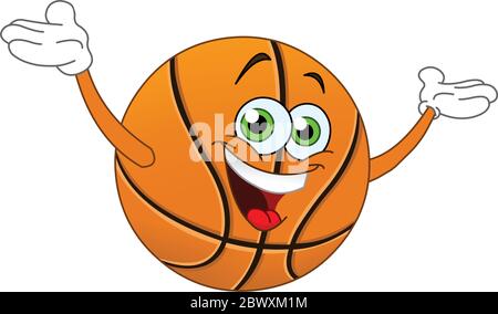 Cartoon Basketball hebt seine Hände Stock Vektor