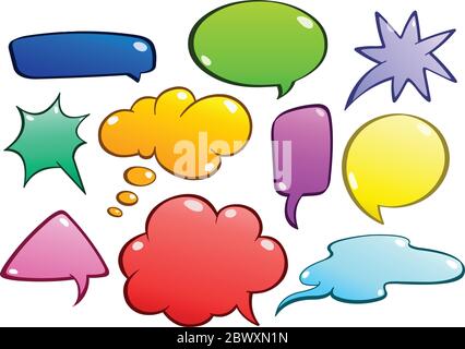 Bunte Sprechblasen gesetzt Stock Vektor