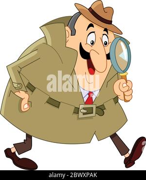 Cartoon Detektiv Stock Vektor