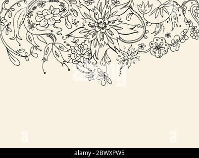 Handgezeichnete Vektorkarte mit Blumenmuster Stock Vektor
