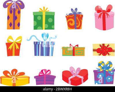Farbenfrohes Geschenkset Stock Vektor
